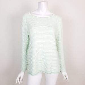 J. Crew Mint Chevron Stitch Boat Neck Sweater